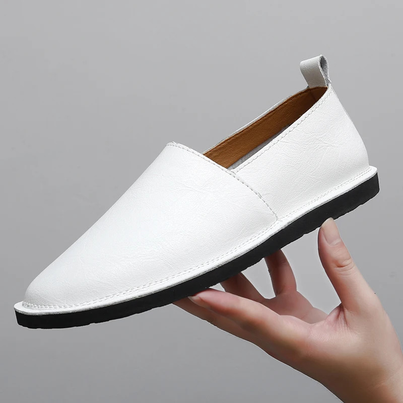 Summer Genuine leather Bean Shoes Soft Soled Non-slip Mens Casual Shoes High End Lightweight Comfortable Minimalist Loafers 260623