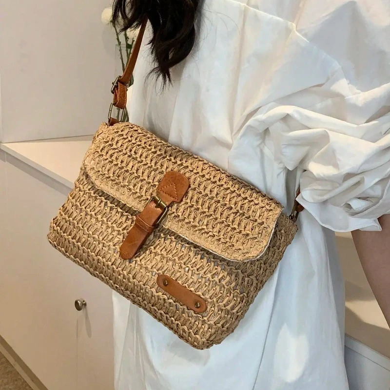 Fashionable Straw Womens Bag Trendy Vacation Casual Shoulder Crossbody Versatile Stylish 260623