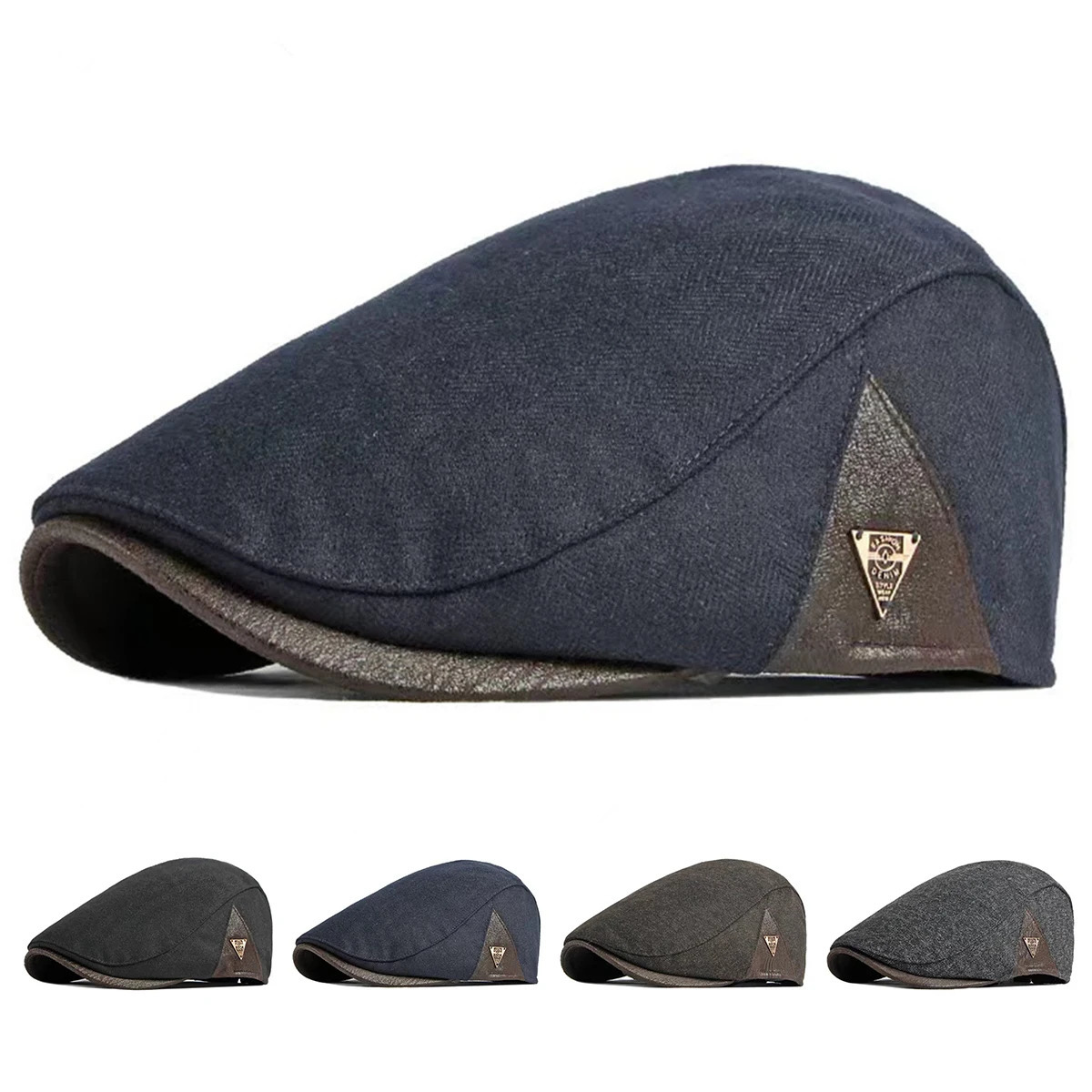 Men Side Triangle Label sboy Caps British Painters Hats Spring and Autumn Flat Cap Hip Hop Berets 260624
