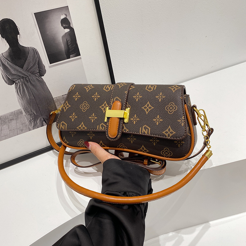 Tote Shoulder Bags Clutch Bag 2026 New Vintage Casual Crossbody Bag, High-End Women's With Printed Design, Elegant Korean-Style Commuting Shoul