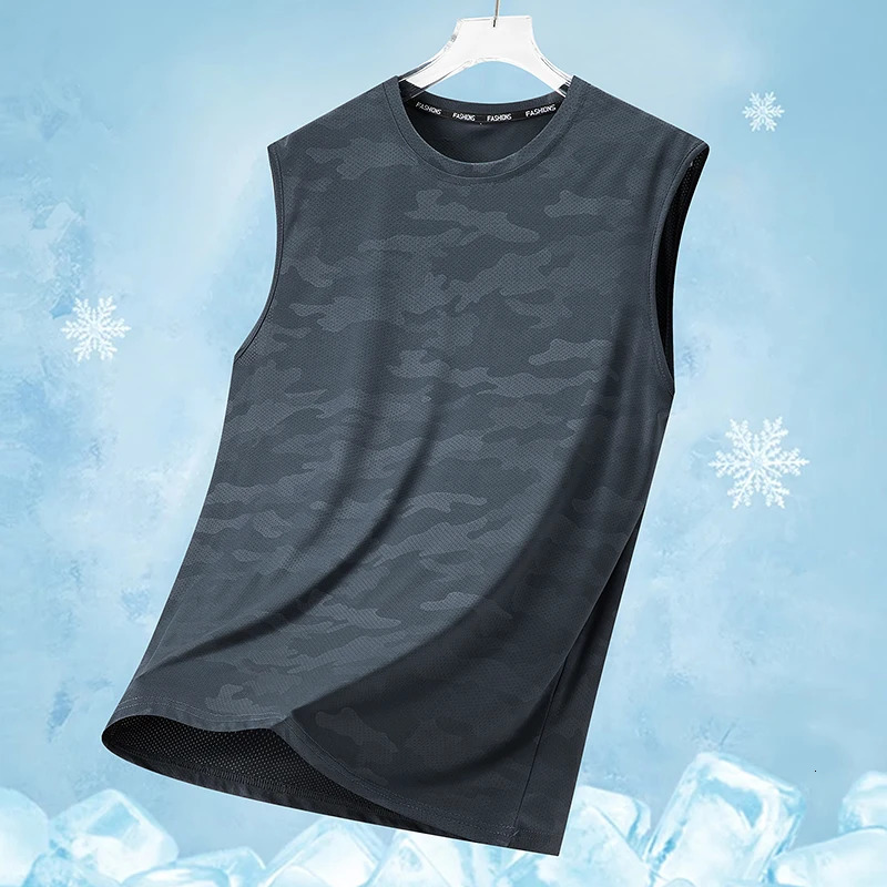 2026 Camouflage Ice Silk Quick Dry round Neck Vest Summer Thin Breathable Outdoor Running Trendy Sleeveless Tank Top 260623