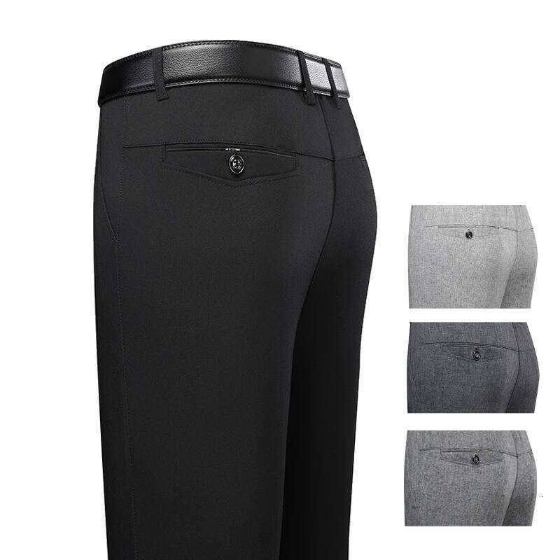 New Spring Summer Men's Male Dress Solid Color Artificial Linen Suit Pants W260624