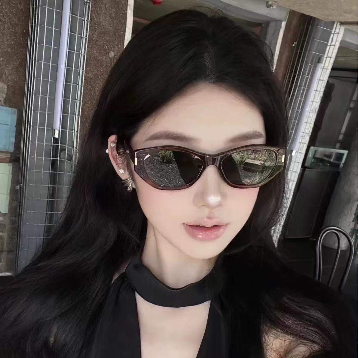 2026 new vacation photo shooting pilot filter glare cat eye sunglasses, high-end UV resistant fashionable cool polarized sunglasses for daily commut
