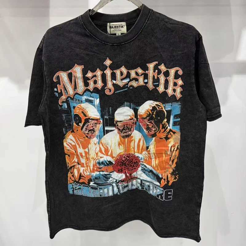 2026 Summer Loose FittTrendy Mens Womens MAJESTIK T-Shirts High Street Fashion Stylish Versatile Pure Cotton Majestik Tops T260622