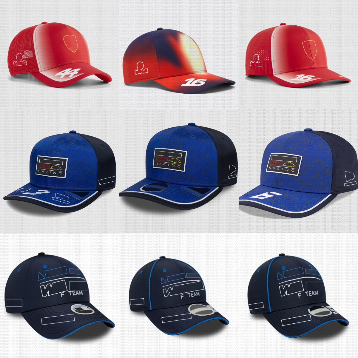 F1 2026 team racing cap formula one hat fans with the same team baseball cap embroidery sports 23rd blue F1 racing cap 55th fans version of the fash