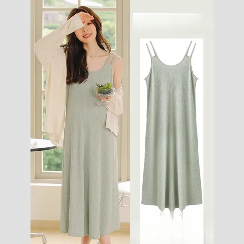 2 Corlos Summer Pregnant Women Dresses Ladies Sleeveless Strap Dress Outdoor Casual Breathable Maternity Clothing 260617