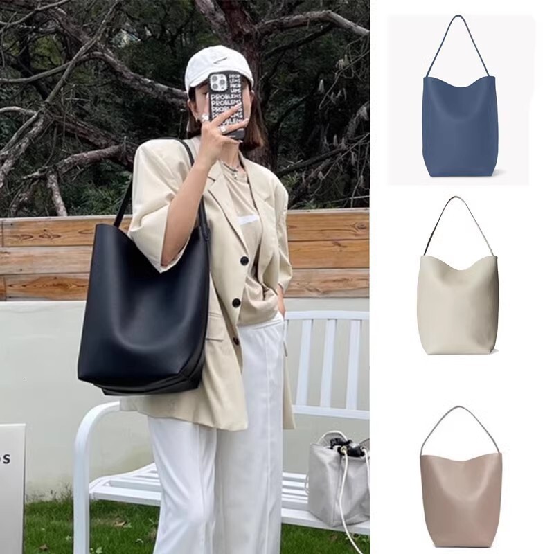 New Bucket Is A Single Shoulder Large Capacity Light Luxury High End Black Genuine Leather Commuter Bag High Quality Luxury Bag
