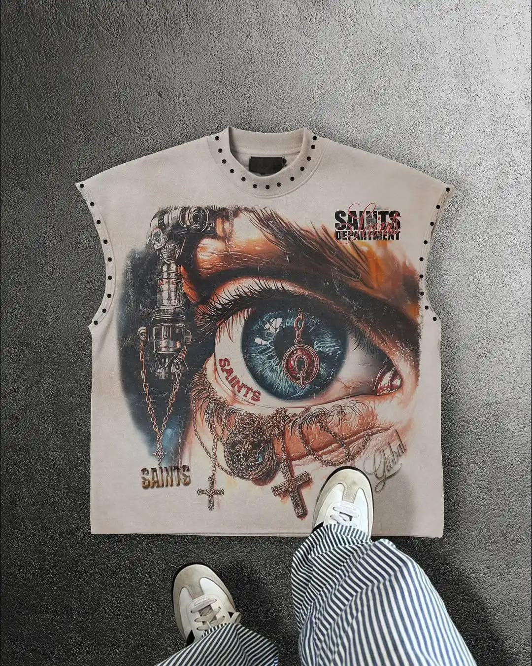 Mens and Womens Emo Punk Print Fashion Vest Y2K Harajuku Classic Gothic Pattern Sleeveless Rock Street Wear 260624