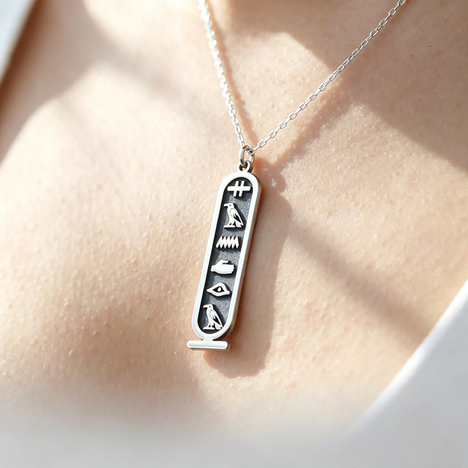 Custom Egyptian Name Necklace Gold Color Personalized Hieroglyphic Pendant Ancient Egypt Jewelry Gift Retro Culture Lovers 260615