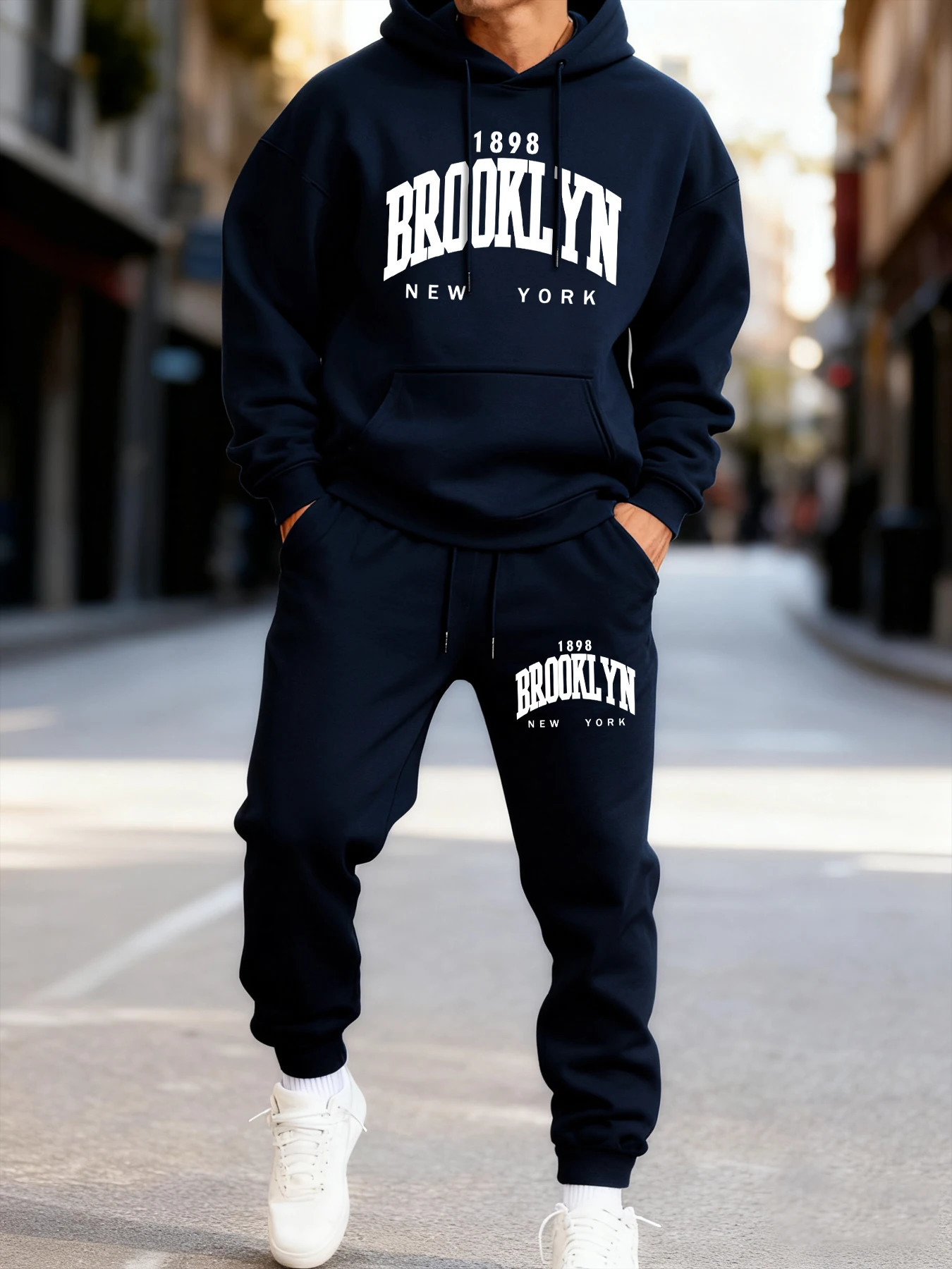 Brooklun York Letter Printing ManS Hoodie Set Jogging Loose Two Pices Sets Pocket Fleece Hoodies Autumn Casual Sweatpants 260615