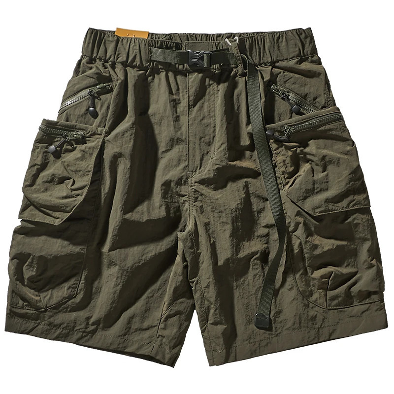 Summer loose-fitting cargo shorts mens fashion INS casual pants multi-pocket quick-dry outline outdoor pants 260624