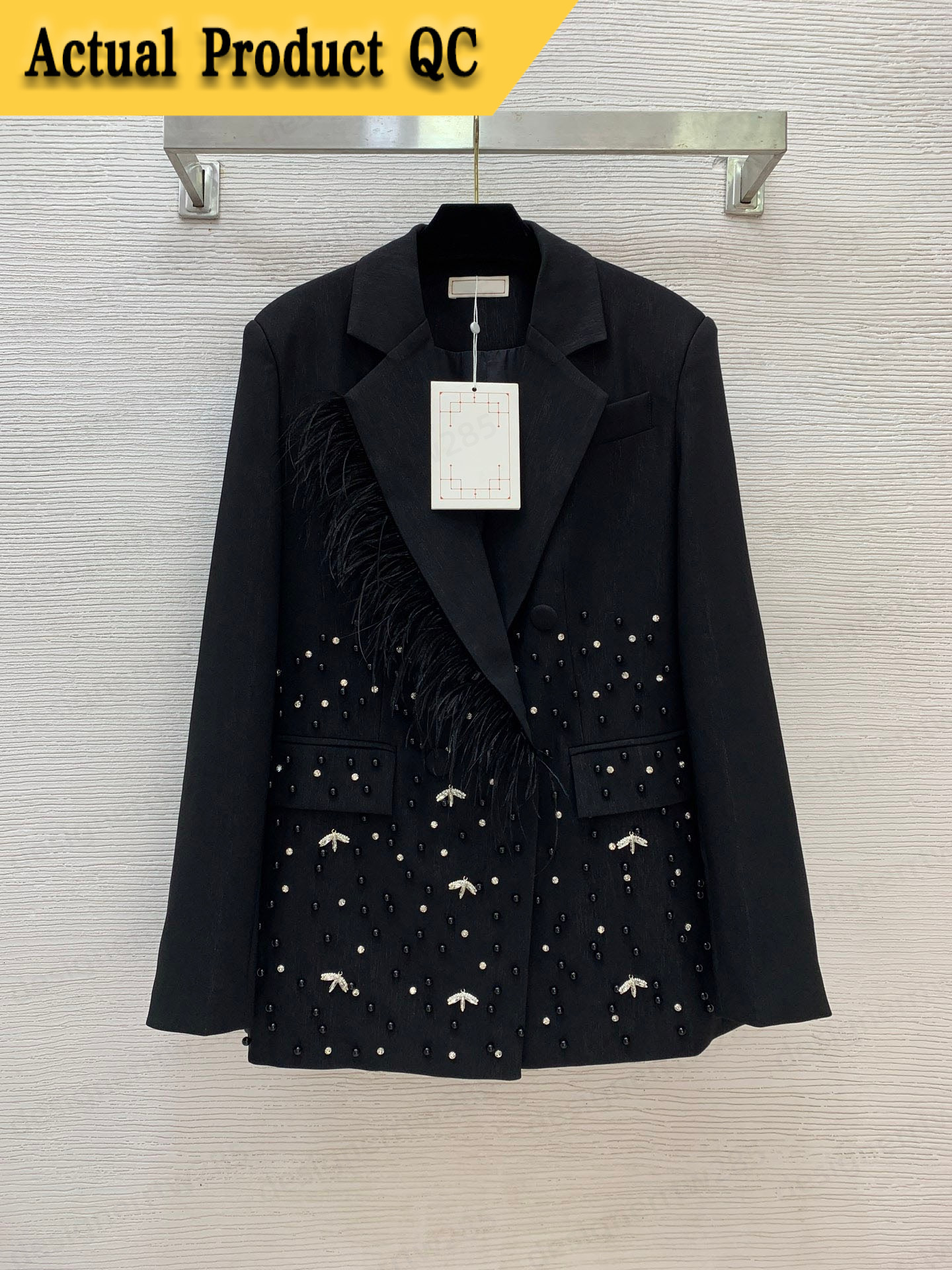 Vêtements de créateurs femmes Blazer perlé insecte vêtements d'extérieur de luxe travail lourd diamants perle Blazers automne hiver costume veste