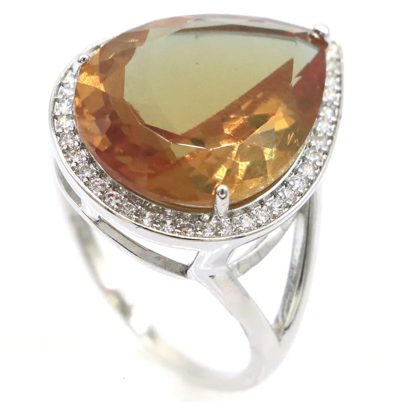 Buy 5 Get 1 Free 24x19mm Unique 69g Big Drop Gemstone Zultanite Color Changing Alexandrite Topaz CZ Gift Females Silver Rings 260624