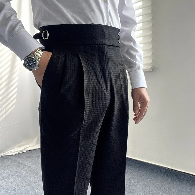 Mens Classic Summer Thin Casual Pants Business Fashion Stretch Cotton Slim Solid Color Suit Trousers Male Clothe D27 260618