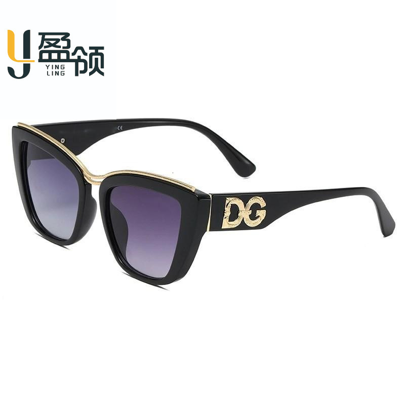 Premium Brand Designer Sunglasses New Large Frame European And American Style Women's High-End Retro Sunglasses Black Technology Radiation Prot