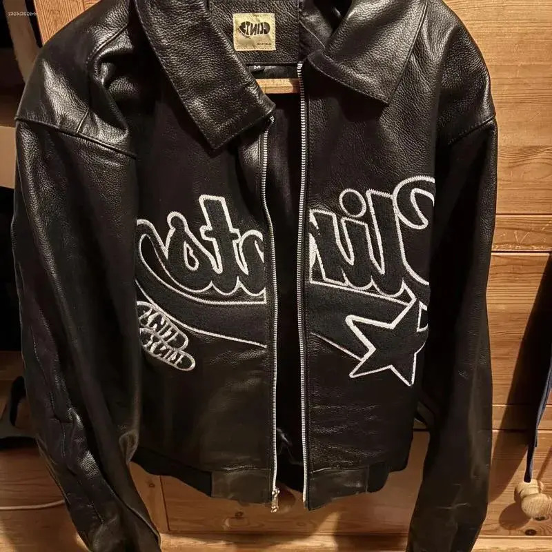Hoodie Men's Jackets Streetwear Y2k Jacket Men Hip Hop Leather Zipper Vintage Embroidered vest Motorcycle Outerwear Designer