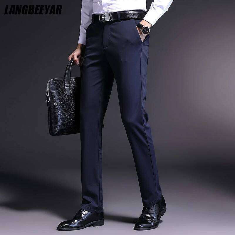 Top Quality New Brand Casual Fashion Slim Fit Long Dress Pants Straight Business Korean Trousers Office Mens Clothing 2025 W260624