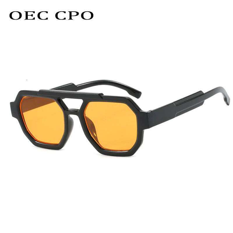 Occhiali da sole quadrati retrò punk montatura vintage spessa arancione protezione UV400 occhiali da sole femminili unisex per uomo e donna 26Y0624