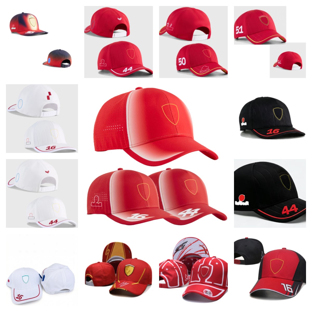 2026 High Quality Formula One Racing Hat Team Breathable Mesh Racing Hat for Driver 16/44 Same Men's and Women's Breathable Speed Drying R