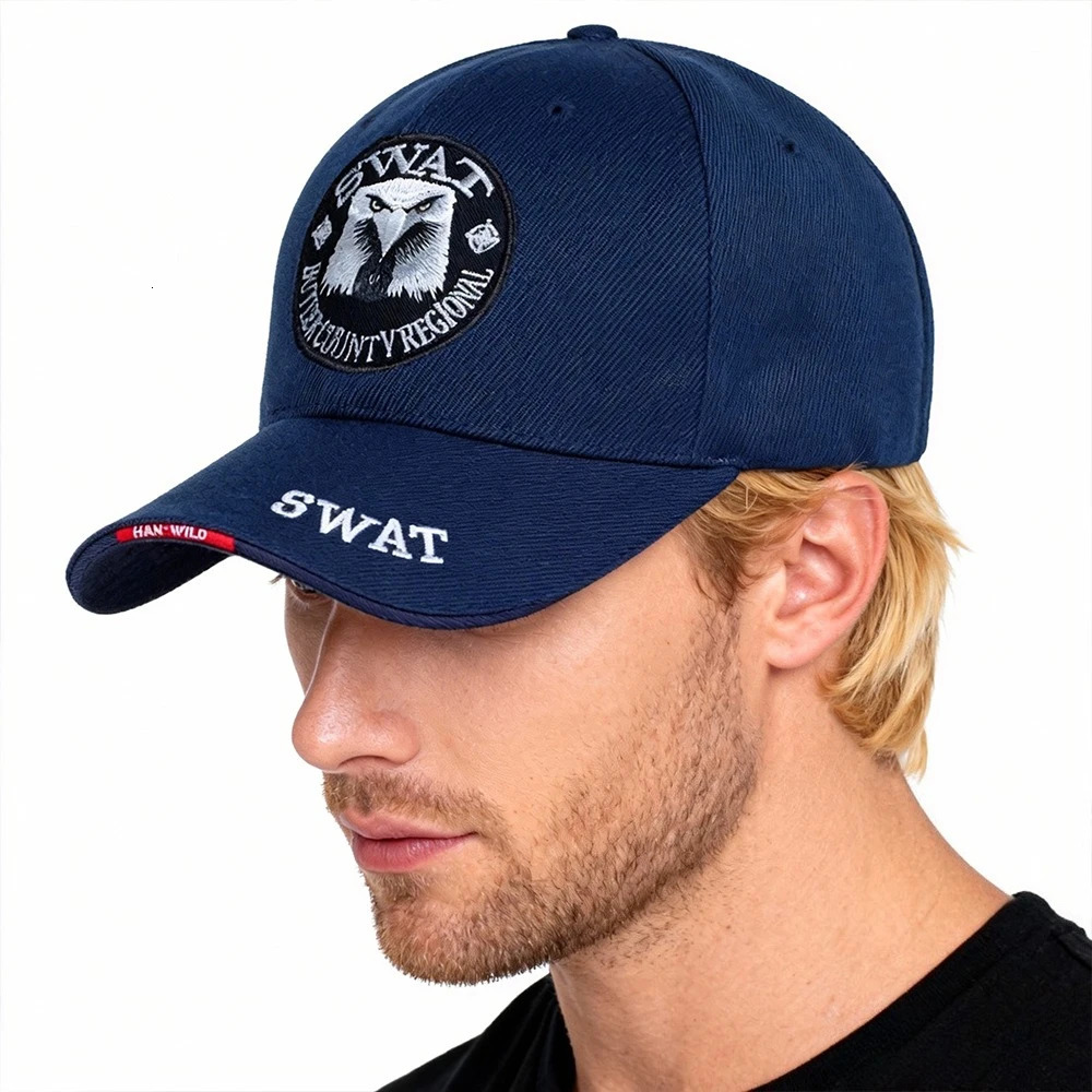 SWAT Eagle Baseball Cap Mens Embroidered Eagle Pattern Adjustable Peaked Caps Outdoor Visor Hat Tactical Hat Military Cap 260624