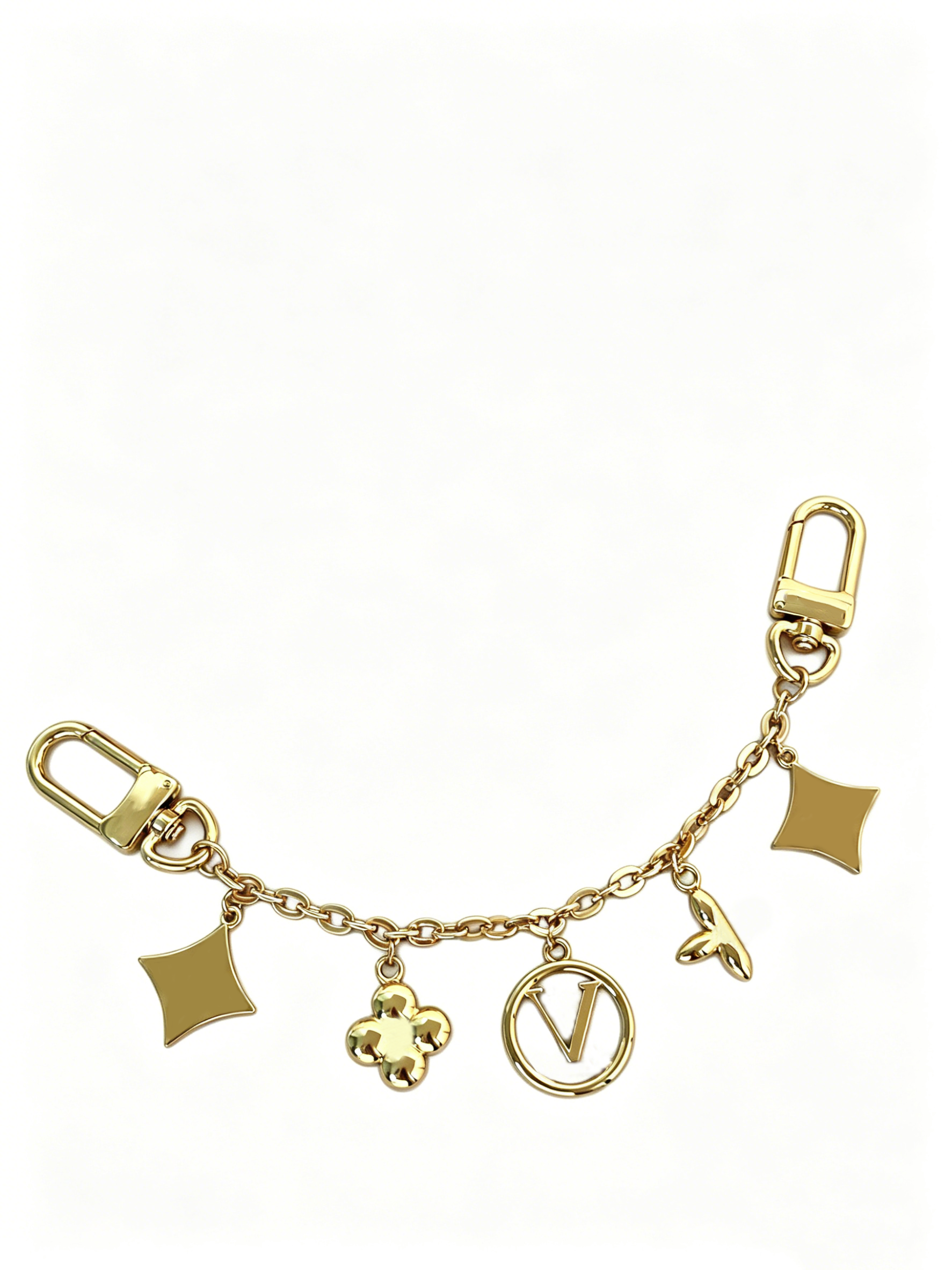 Porte-clés polyvalent en métal avec crochet à ressort amovible, breloques multi-styles en forme de cœur floral, pendentif de sac doré et argenté,