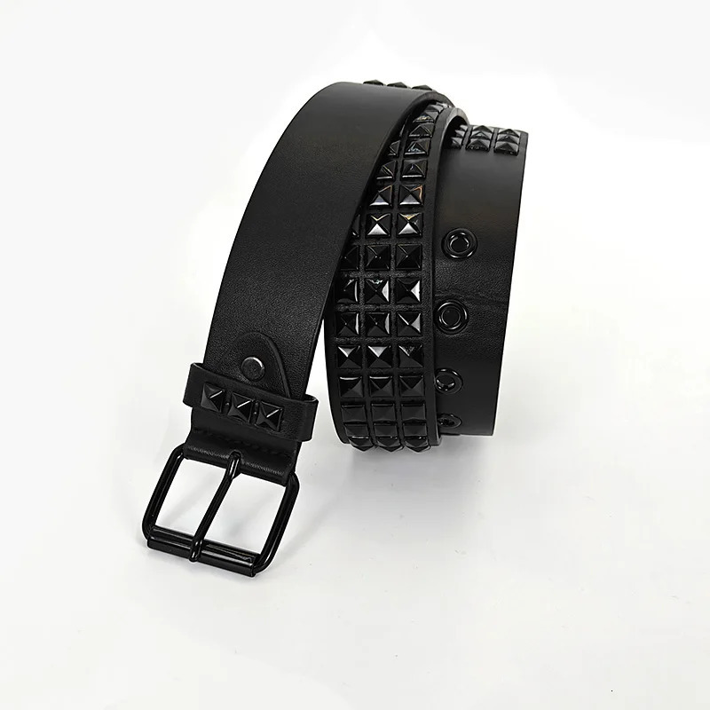 Black Fashion Rhinestone Rivet Jeans Belt Male MenWomens Studded Belt Female Punk With Pin Buckle Gothic Accessories Y2K Belt 260624