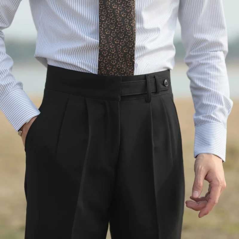 Summer Mens Solid Color Straight Casual Pants Fashion Classic Business Male Clothing Slim Suit Trouser D31 260618
