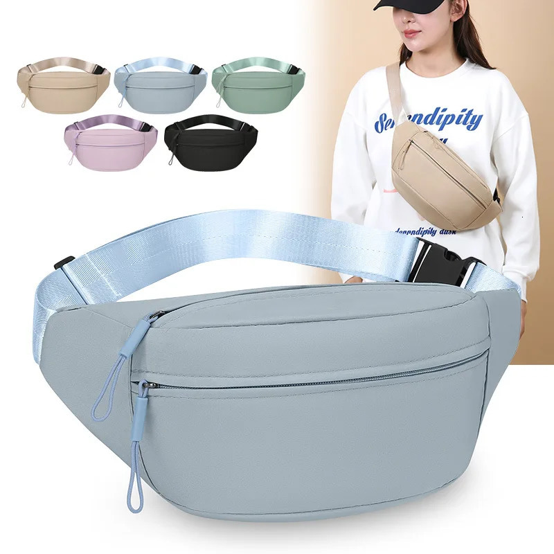 Solid Color Waist Pack Womens Simple Leisure Travel Shoulder Crossbody Bag Sports Mobile Phone Bag Portable Fashion Chest Bag 260622