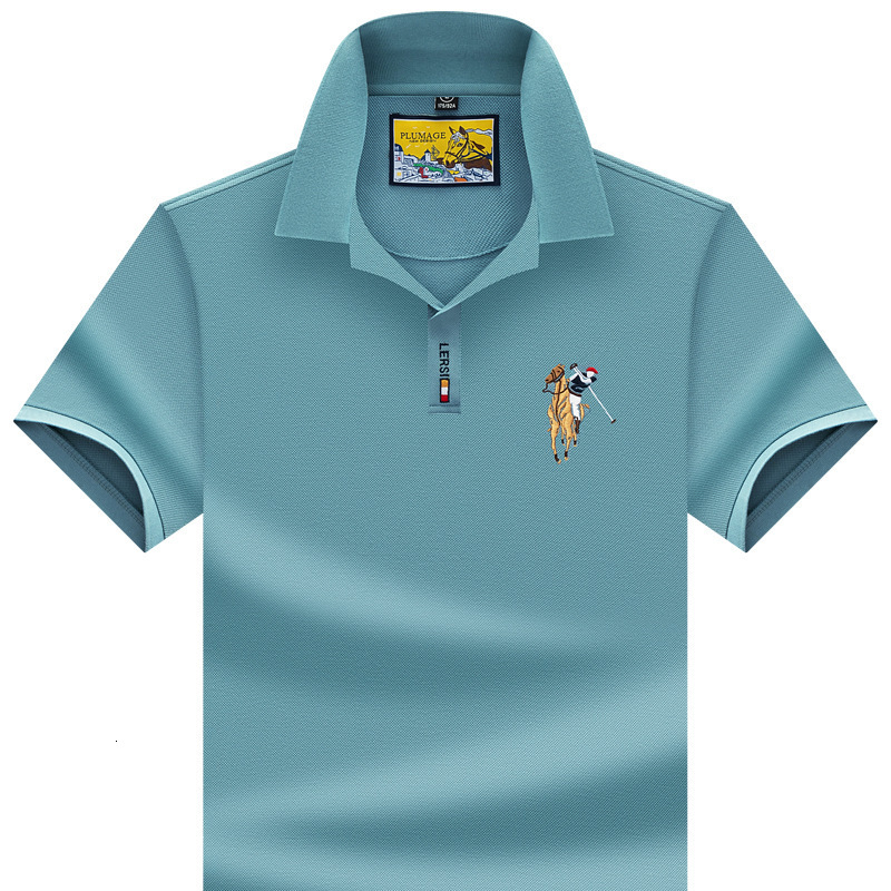 Luxury Men's Pure Cotton Polo Shirt, Summer Brand Men's All-Cotton Turn-Down Collar T-Shirt, Short-Sleeved New Style High-End Top
