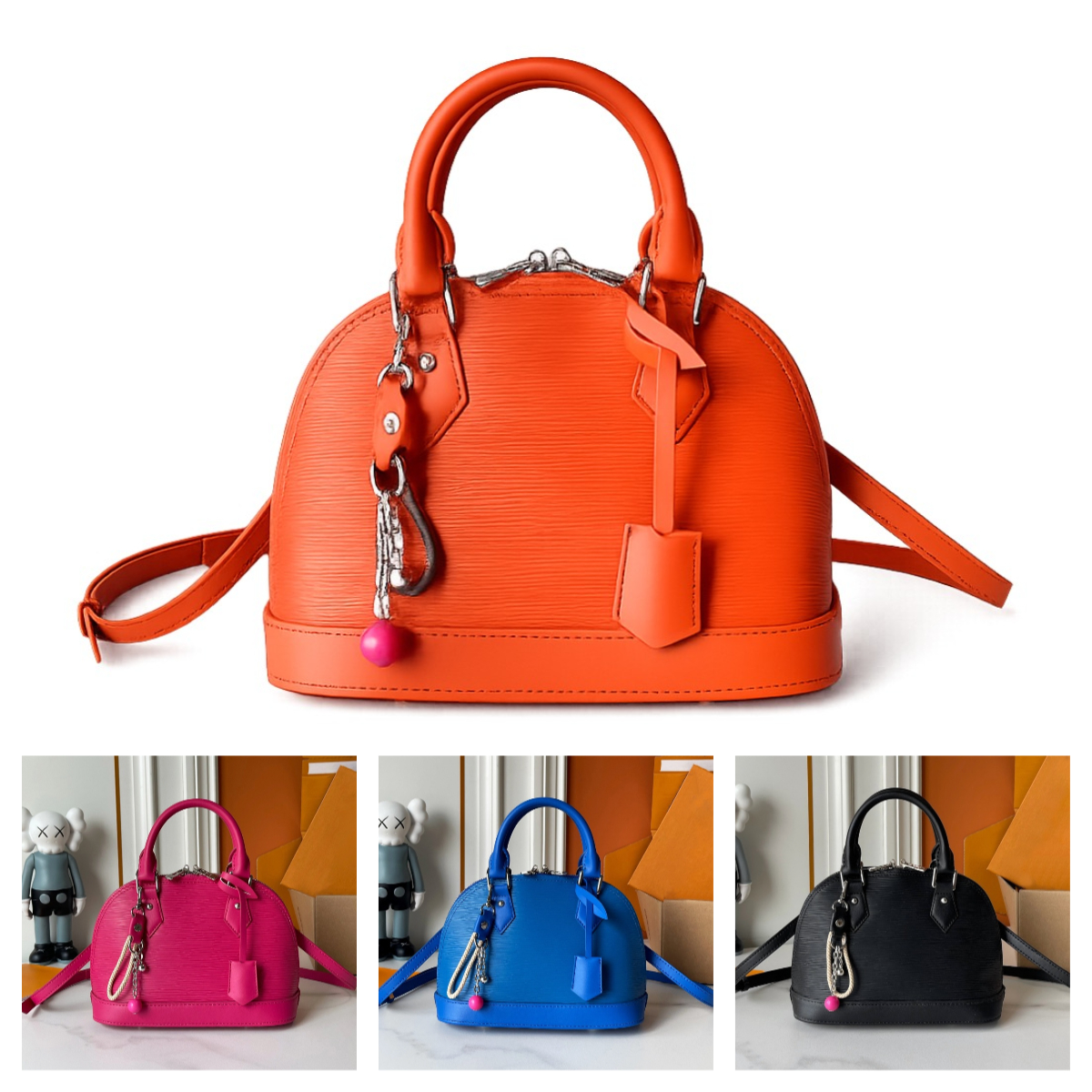 Luxury Designer Shell bag Summer Vivid Color Epi Textured Leather Purse Dome Shell Shoulder Purse Mini Party Handbag Top Handle Small Satchel bag Cr