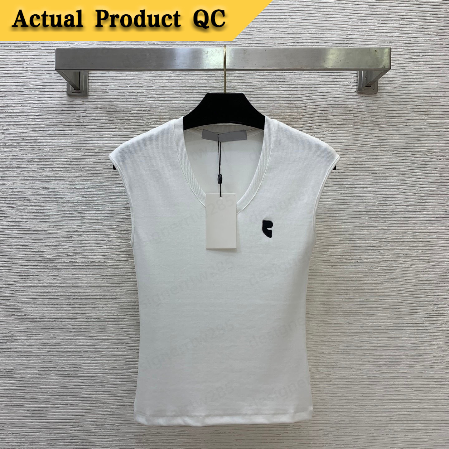 Étiquette de créateur de luxe tricoté débardeur couleur unie symbole brodé maillot de corps femmes athlétique couche de Base Blouse vêtements pul