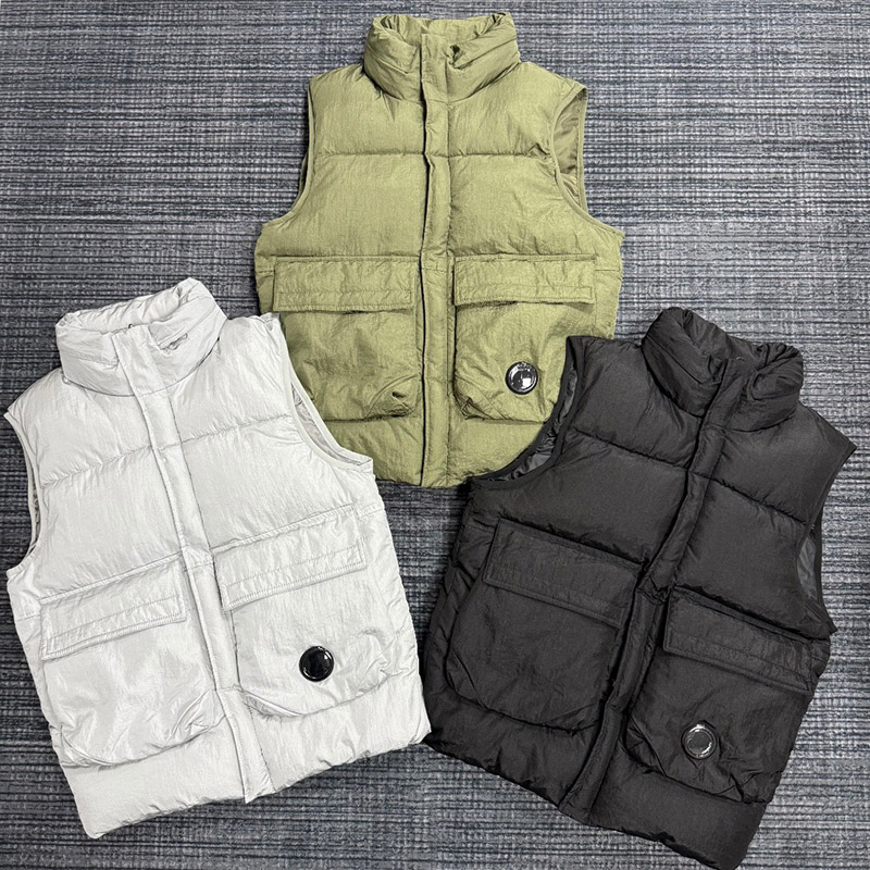 designer STYLE Puffer Vests mens Winter Thermal Coat women Insulated Windproof Padded Outdoor street Goggle lens pocket cargo jacket outerwear stone