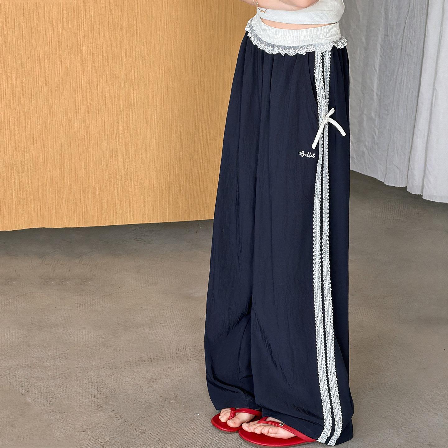 Summer Korean Style Girls' Solid Color Quick-Dry Long Versatile Outdoor Breathable Sports Pants Trendy In-Stock Makoufei Makoufei