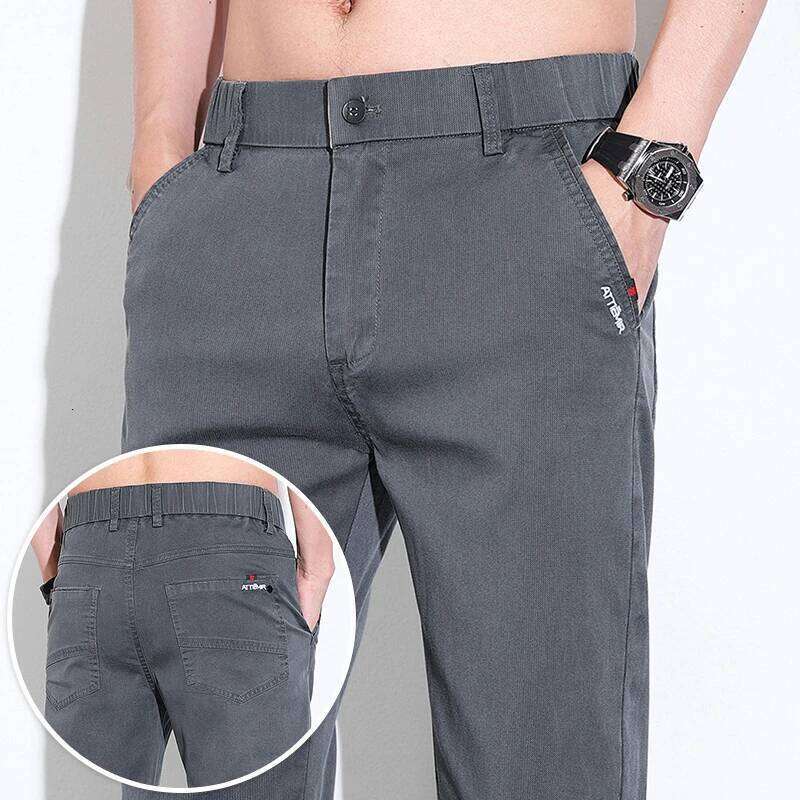 Mens Clothes Lyocell Thin Casual Men Fashion Slim Classic Spring Summer Trousers Stretch Breathable Business Korean Pants W260624