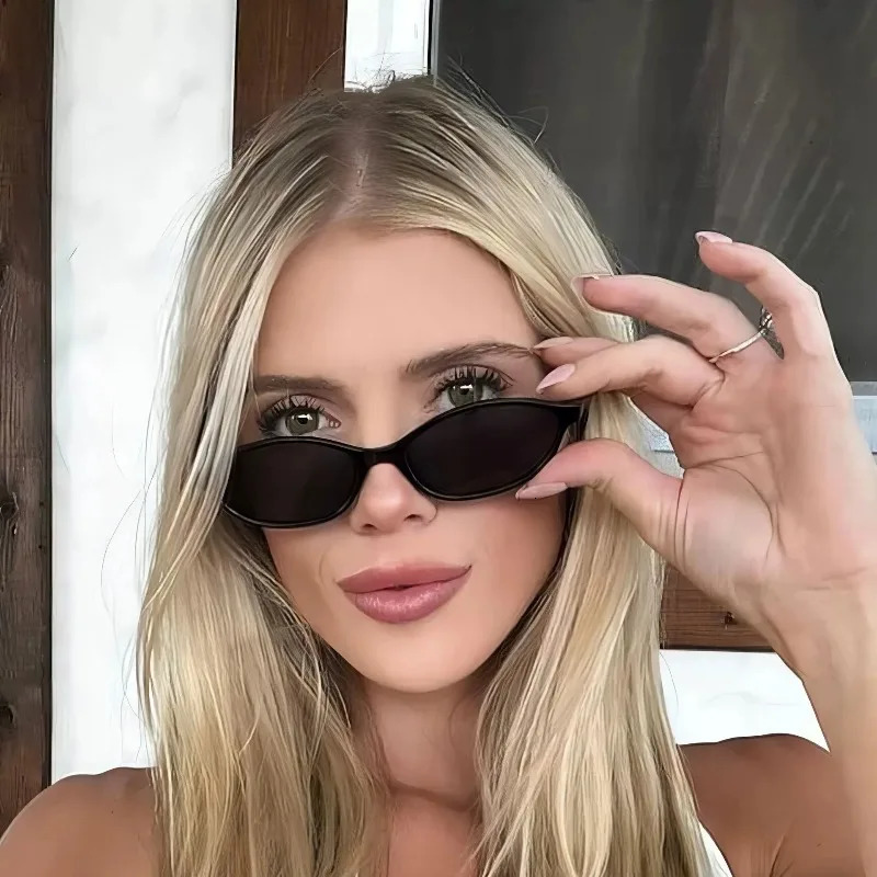 Retro Oval Cat Eye Sunglasses for Women Y2K Trendy Small Narrow Frame UV Protection Fashionable Comfortable Summer Sunglasse 260623