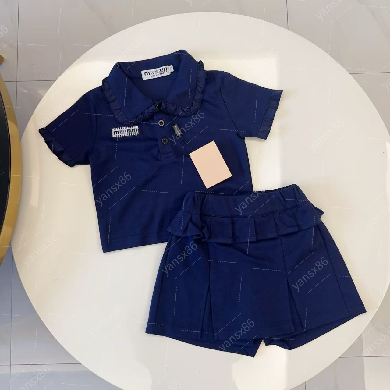 Designer 2026 Luxury Kids Clothing Girls Short Sleeve Set 2-Piece , American Style Sporty Shorts Outfit, Lightweight Summer Clothes For Kids