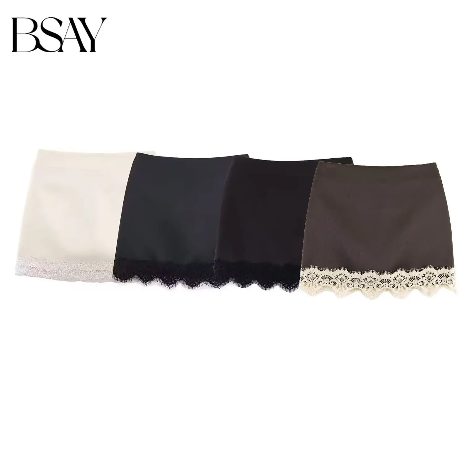 BSAY Fashion Pantskirt Spring Summer Womens Hem Lace High Waist Aline Short Skirt Chic Lady Streetwear Culottes 260617