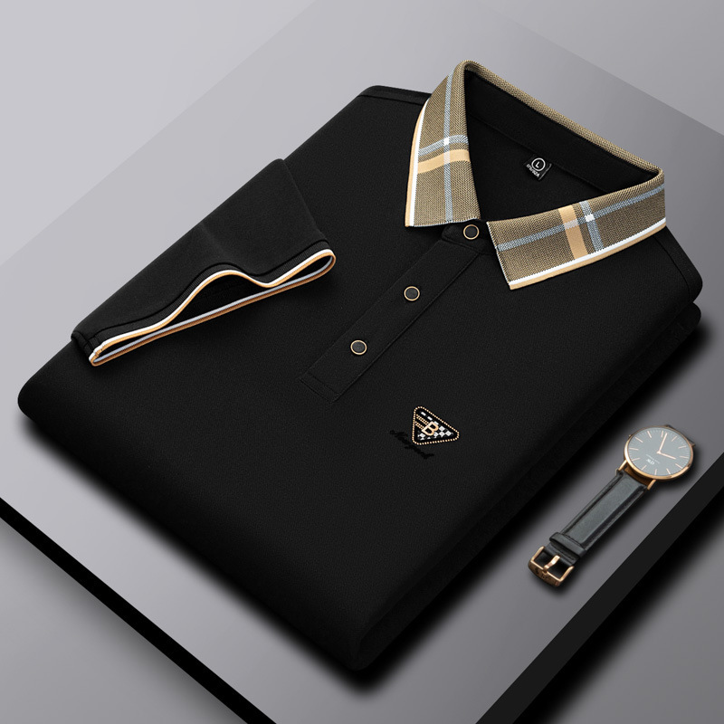 Luxury Mulberry Silk Cool Summer New Simple Short Sleeve Thin Straight Business Casual Versatile Solid Color Fashion Polo Shirt For Men