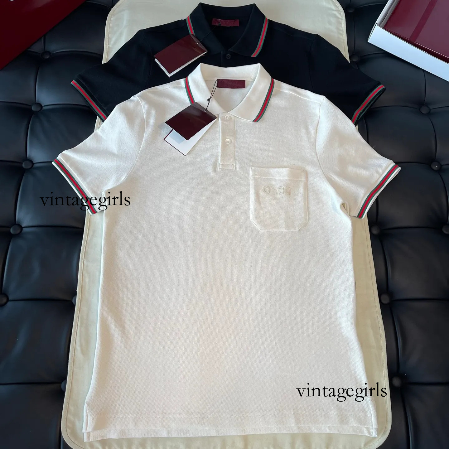 Designer Mens Tshirts Polo Shirt Collar Contrasting Color Chest Pocket Embroidered Mens Polo Shirt Casual Business Luxury Short Sleeve Shirt