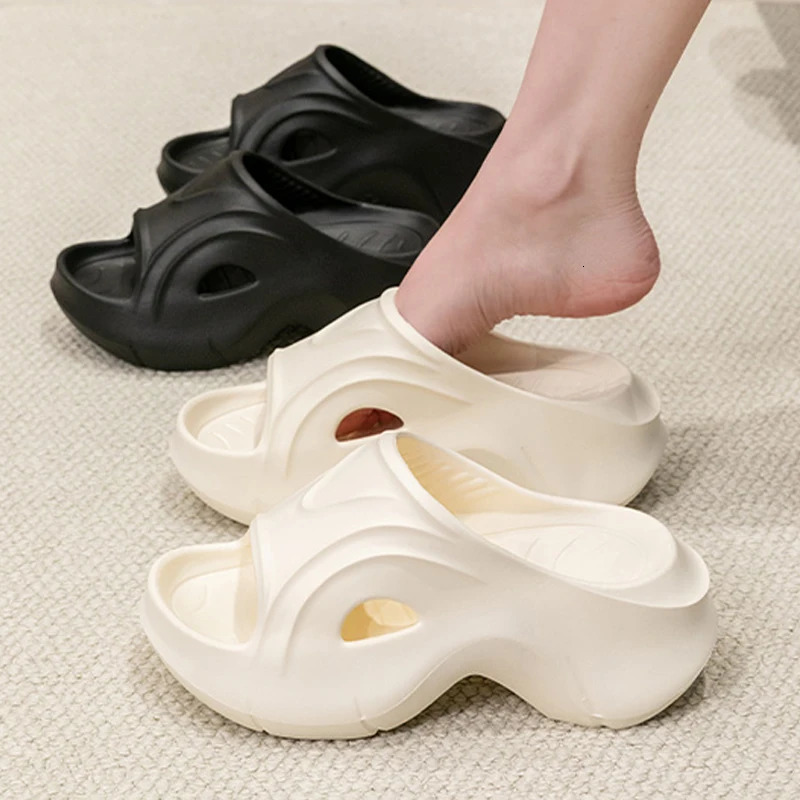 Chunky Platform Slippers for Women Summer Comfortable Wedge Heels Sandals Woman Solid Non Slip EVA Thick Sole Slides Shoes 260624