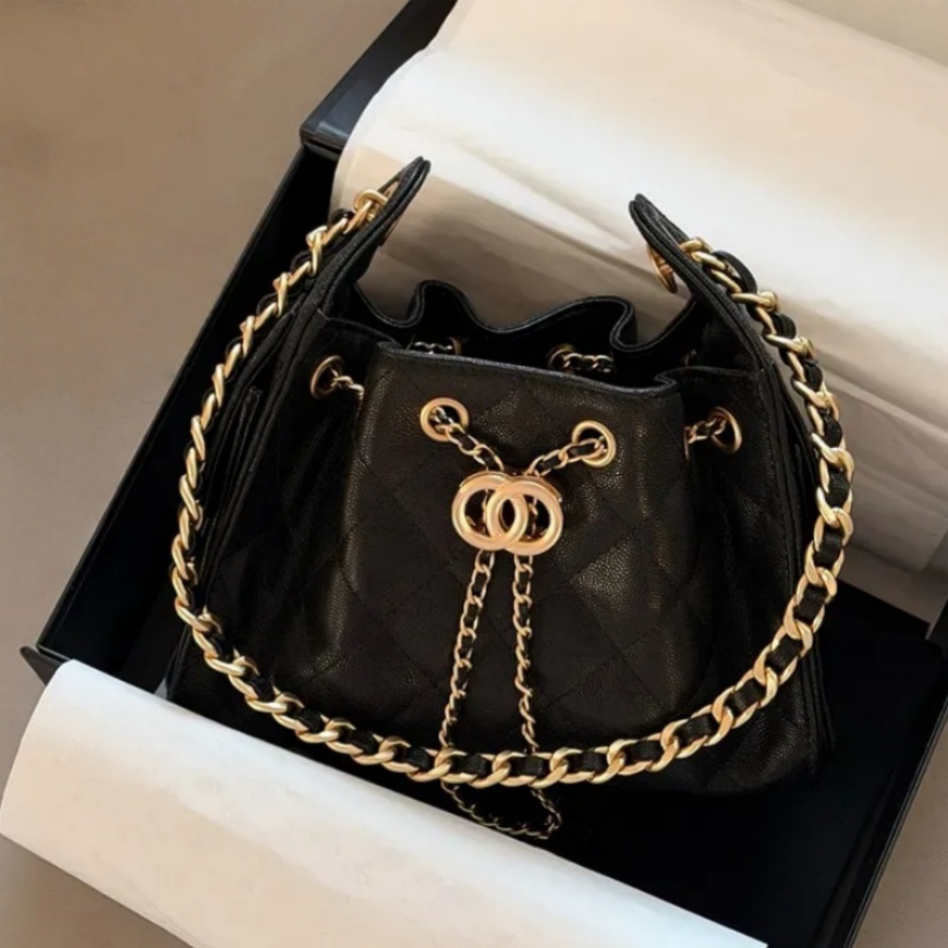 2026 New caviar Luxury bag Designer Bags Fam New Black gold chain leather Woman Shoulder bag Totes Women Wallet Handbags Lady Letter Messenger Femal