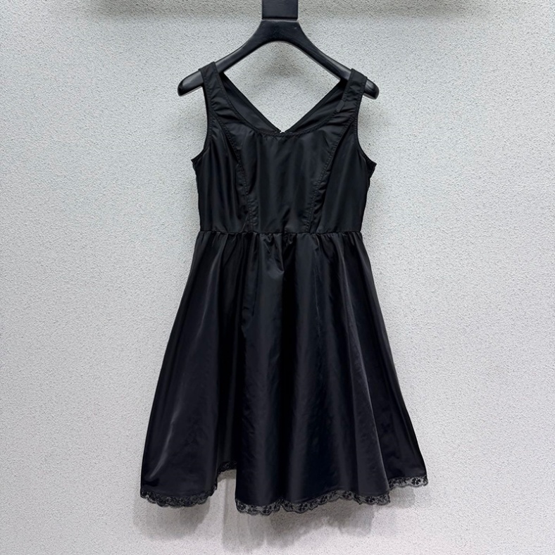Designer Lace Evening Dress Ladies Sleeveless Ruched Patchwork Black Simple Skirts Party Elegant Sexy Dresses