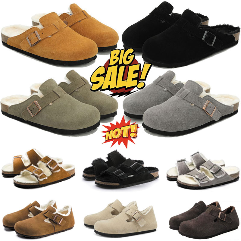 Designer Clogs Sandals Clog Slippers Cork Flat High Quality Fashion Summer Genuine Leather Slide Favourite Beach Casual Shoes Women Men Size 35-46