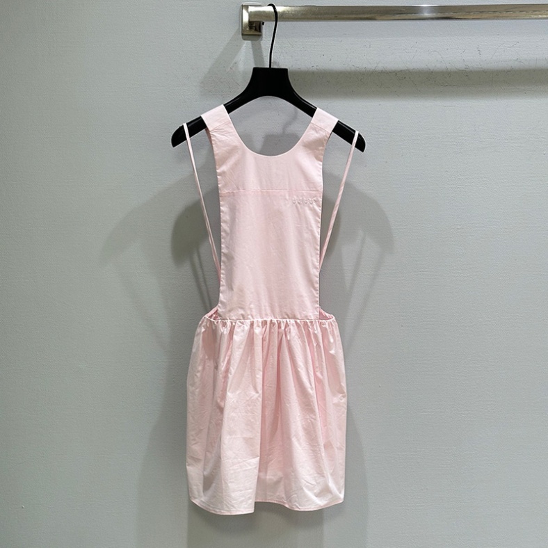 Sexy Backless Sleeveless Dress Ladies Ruched Pink Girlish Chic Evening Dresses Summer Vacation A Line Skirt
