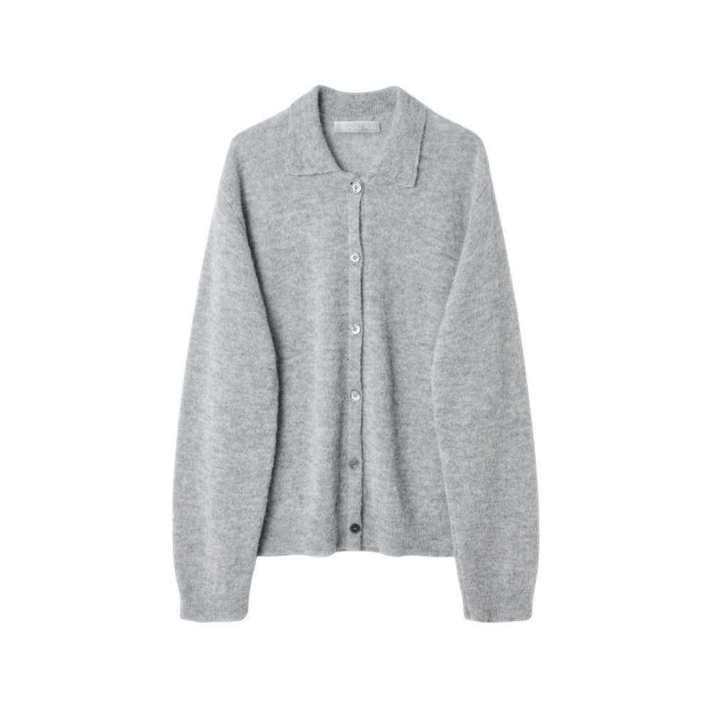 Jackets Mens Our Legacy light gray mohair blend wool cardigan casual loose spring thin long slved shirt L26623