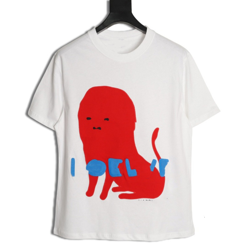 Luxury 80s Top Summer Lion T-Shirt Fashion Color Blocking Breathable Short Sleeve Vintage Edition Embroidered Crew Neck Short-sleeved Shirt Print Be