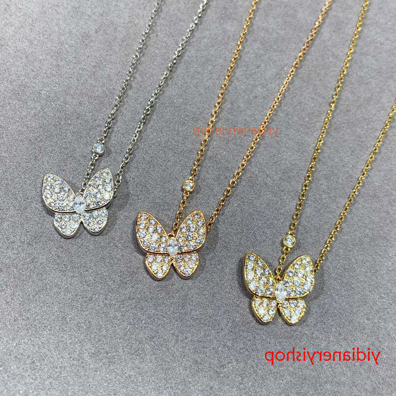 Vannes Designer Cleef Necklace 18k plated full diamond butterfly necklace precision beautiful stylish trendy exquisite D260624