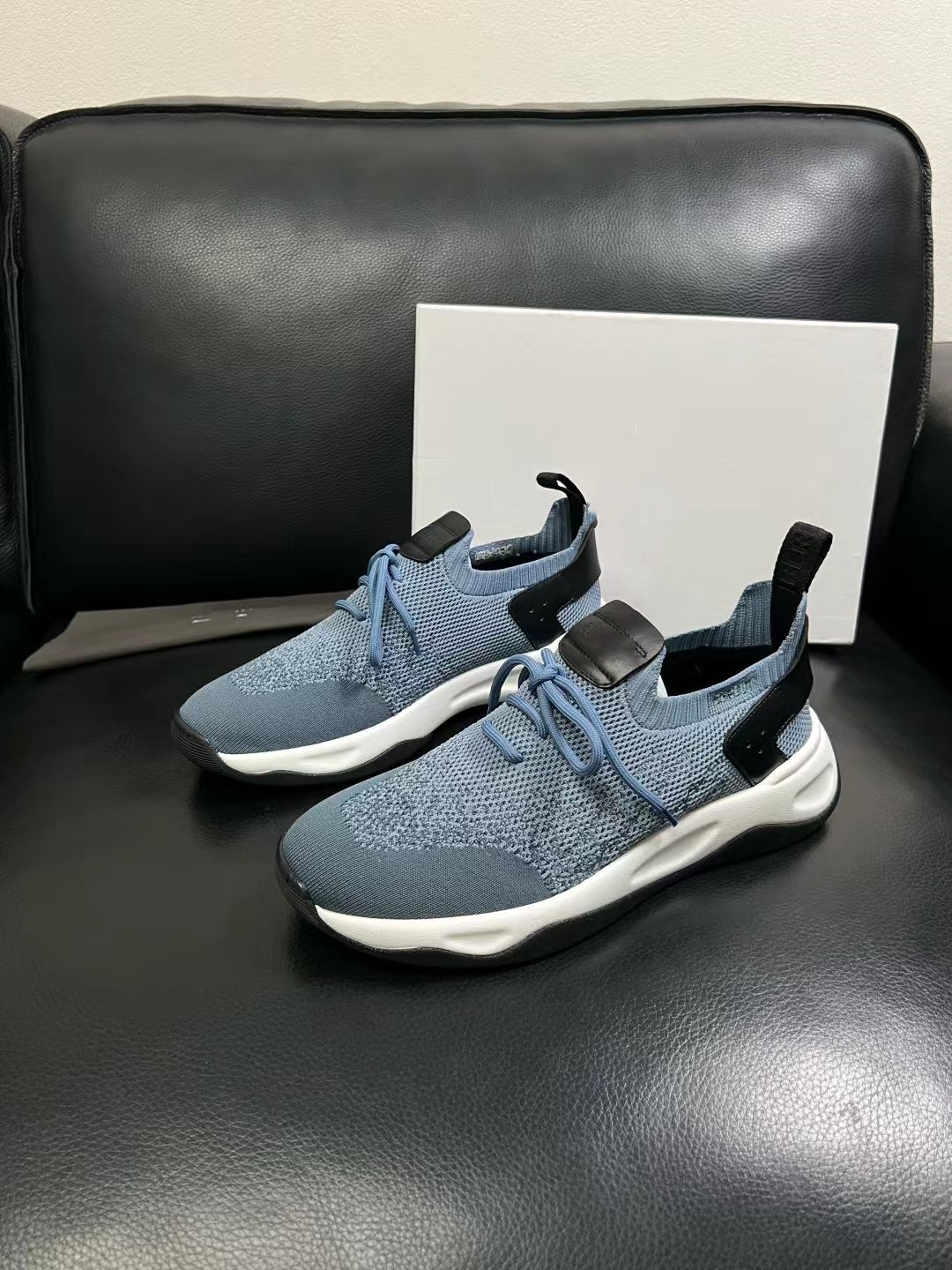 26SS Designer Luxury Men Casual Shadow Sneakers Nylon and Calf Leather Trainers Lightweight Rubber Outsole Trainers Party Wedding Dress Runner Sport