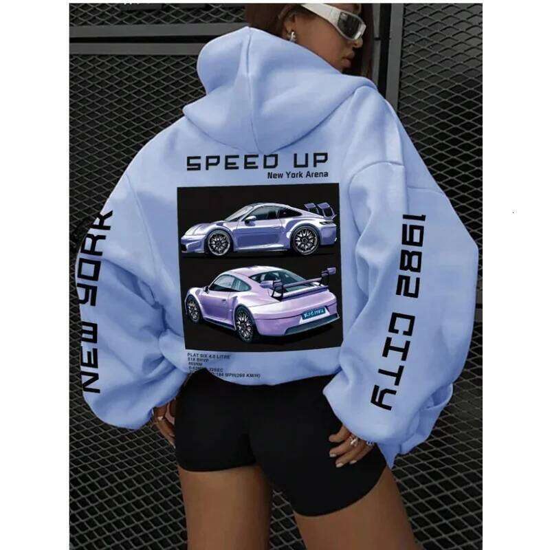 Printed Hoodie Y2K American Street Style Loose Unisex Sports Zip-up Jacket J260624