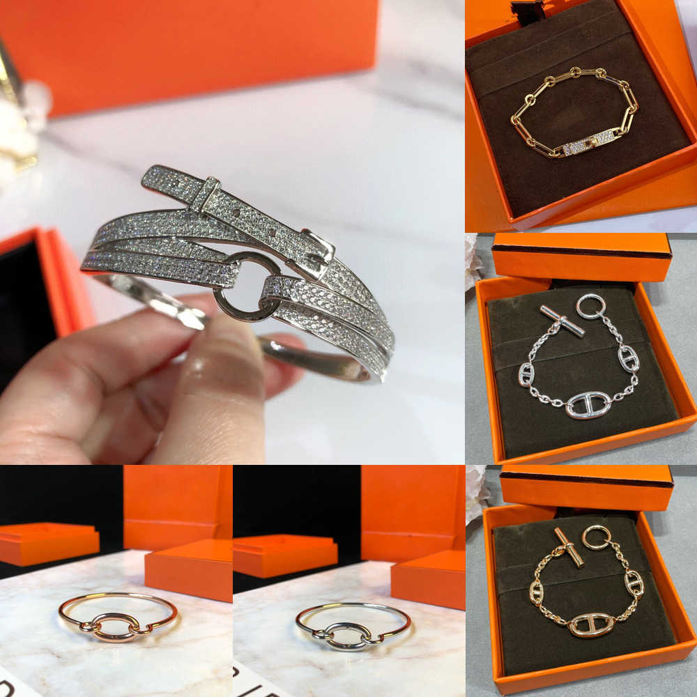 womens Designer bracelets bracelets for woman luxurious Bangle bracelet jewelry H brand high-end simple geometric bracelets pig-nose chain bracelet